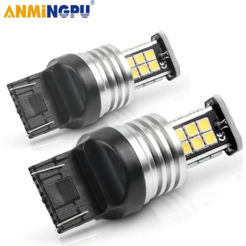 ANMINGPU 2x Car Led Signal Lamp 7440 W21/5W Led Canbus 3030SMD T20 W21/5W 7443 W21W Led Backup Lights Reversing Lights White Red