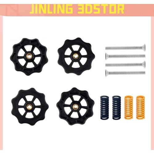 3D Printer Parts Heated Bed Spring Leveling Kit Adjustment Nut+Springs+ Screw Heatbed Kit For CR-10 Ender 3 MK3 hotbed