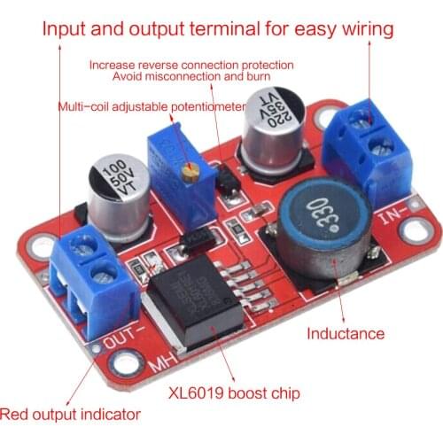 5A XL6019 High-Power Adjustable DC-DC Step Up Power Module Boost Volt Converter High Quality And Practical
