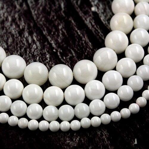 Pick Size 4mm 6mm 8mm 10mm Pure Natural AA Tridacna Stone White Round Stone Beads fit for DIY Jewelry Accessory
