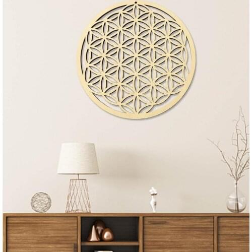Wooden Wall Art Decoration Seed Of Life Home Office Living Room Bedroom Kitchen Decor Birthdays Thanksgiving Gift Multiple Uses