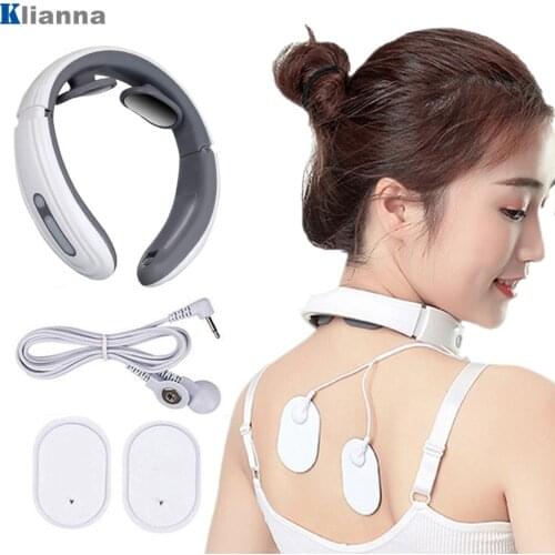 Electric Neck Massager Low Frequency Magnetic Pulse Therapy Cervical Vertebra Physiotherapy Pain Relief Health Care Relaxation