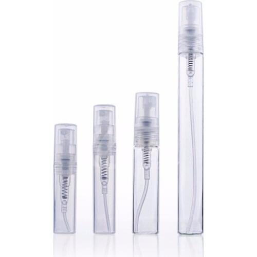 Capacity 2ml 3ml 5ml 10ml 50pcs/lot high quality glass perfume spray atomizer bottles plastic Perfume Atomizer vials bottle