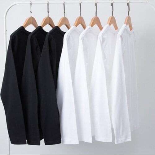 Daily Casual Basic 100% Cotton Loose Women T Shirts Fashion O-neck Long Sleeve T Shirt Lady Tops Female Soft Tees