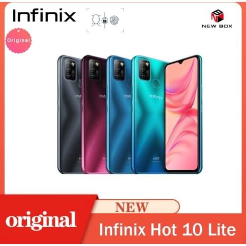 Global Version Infinix Hot 10 Lite 2GB 32GB Mobile Phone 6.6''HD 1600*720P 5000mAh Battery 13MP Camera Helio A20 Quad Core