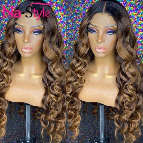 Loose Deep Wave Wig Honey Blonde 13x4 Lace Front Wig 1B/30 Colored Human Hair Wigs For Black Women Remy Brazilian 150% Glueless