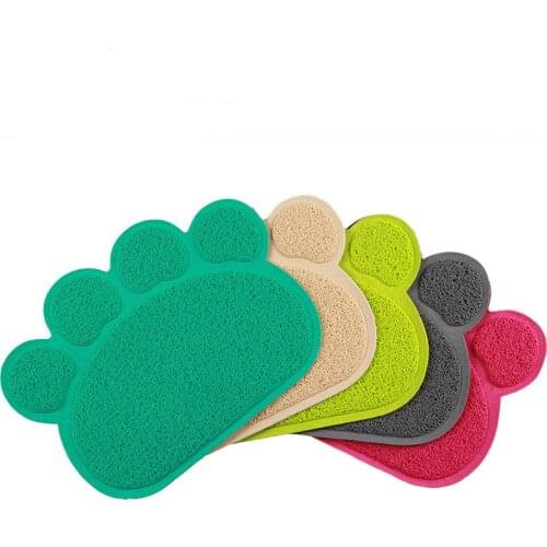Pet Dog Cat Feeding Mat Dog Paw Shape Pet Bed Mat Dish Bowl Food Water Feed Wipe Easy Cleaning Pad DB709