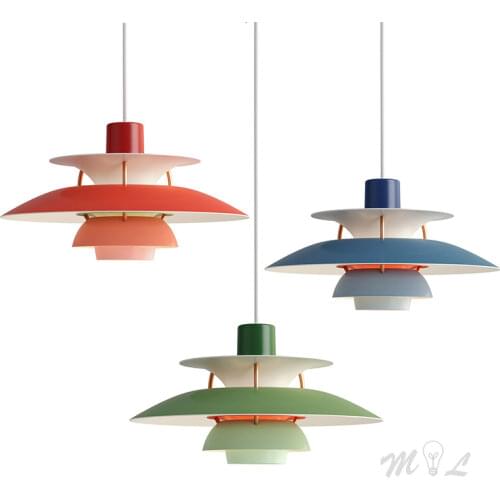 Colourful LED Pendant Lights Home Deco Aluminum Kitchen Hanging Lamps for Bedroom Light Fixtures Loft Dining Room Art Suspension