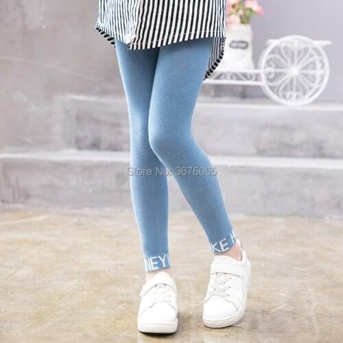 3-12Y baby girls warmer cotton leggings warmer Ankle pants for kids child English alphabet Embroidery girl trousers spring pants
