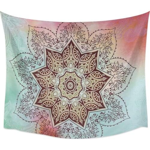Mandala Pattern Gradient Wall Tapestry Cover Beach Towel Picnic Yoga Mat Home Decoration