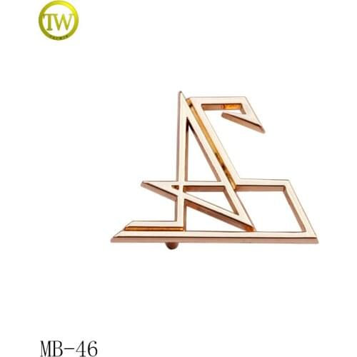 MB46 Custom bag logo tag label metal clothing logos metal letter labels