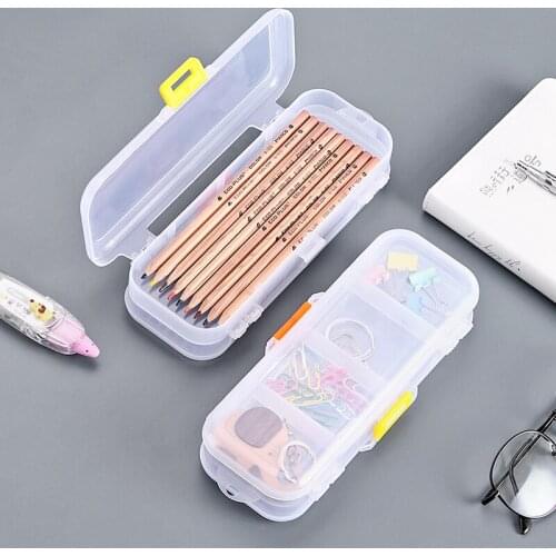 Multifunctional Translucent Pencil Case Creative Fashion School Supplies Stationery Box