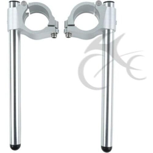 Motorcycle Silver Handle Bar Clip On Clipons For Honda CBR954RR 02-03 CBR1000RR 2004-2010