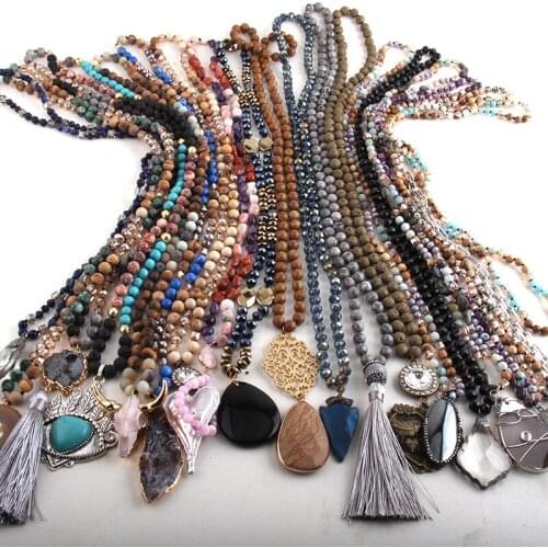 Wholesale 20pc Brown Mix Color Necklace Fashion Boho Jewelry For Women Bohemian necklaces Gift