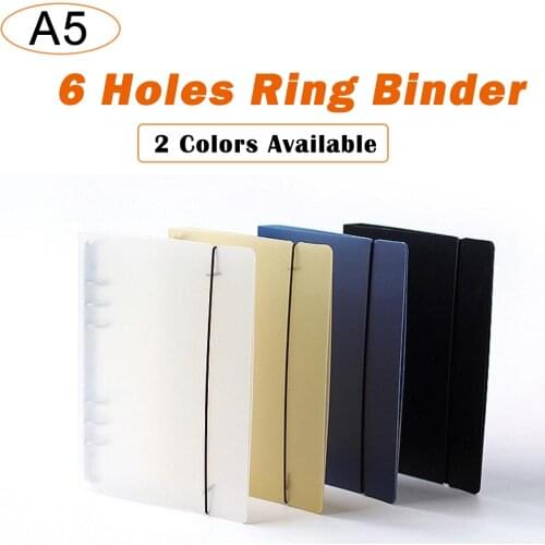 PP 6 Holes Ring Binder Notebook Planner Cover Accessory Office School Supplies Stationery
