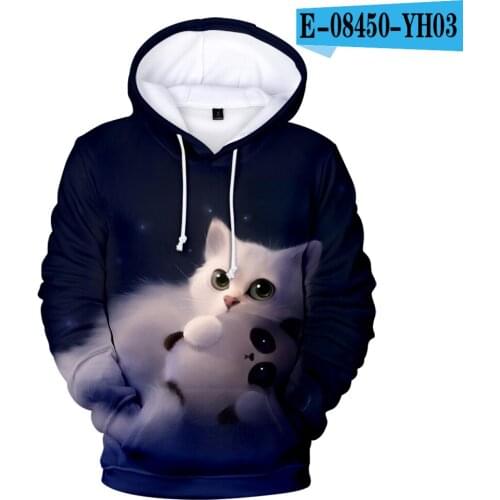 Cute Cat Pullovers Cat Hoodie Sweatshirt Men/women Fashion Autumn Winter Hooded Kitty Pussycat Tops Boys/girls Streetwear
