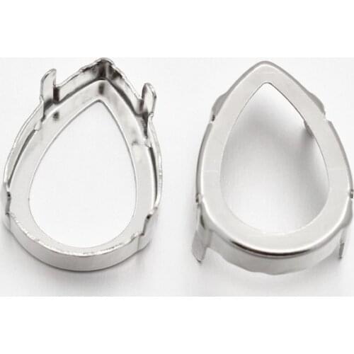 10x14mm 13x18mm 18x25mm Empty Base Setting Sew on Rhinestones Crystal Blank Claw Drop for Jewelry DIY Platinum