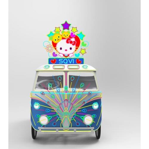 SQV colorful car square children electric amusement vehicle retro classic car four-wheel electric scenic sightseeing bus