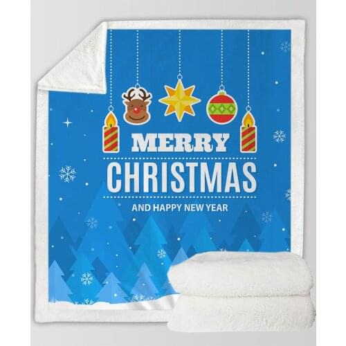 Cartoon Christmas Adult Children 3D Digital Printing Cotton Velvet Thick Blanket 130*150 150*200cm