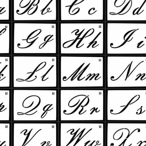 32x Letter Stencils for Painting on Wood Alphabet Stencils Template Craft