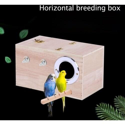 Outdoor Garden Decoration Wooden Birdhouse Parakeet Cockatiel Budgerigar Cages House Wooden Pet Bird Breeding Nest Box