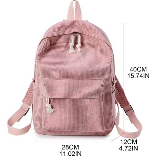 Corduroy Backpack Teenage Girls School Bags Women Corduroy Backpack N7MF