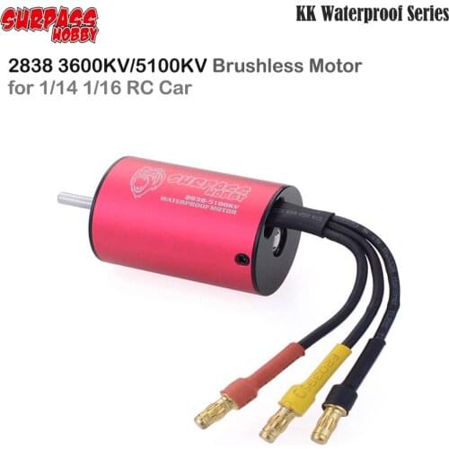 KK Waterproof Series 2838 3600KV 5100KV Brushless 4 Pole 3.175mm Motor for 1/14 1/16 RC HSP HPI SCX10 D90 On-road Car