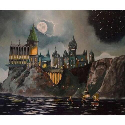 Castle Diamond Embroidery diy diamond painting Full square Round Cross Stitch Mosaic puzzle 5d stickerZP-2010