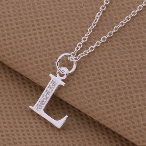 Top quality silver color letters L, N, O pendant necklace with zircon Street fashion style charm jewelry Global Hot