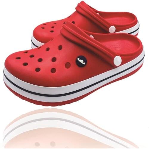 Womens Red Sports Croces Slippers