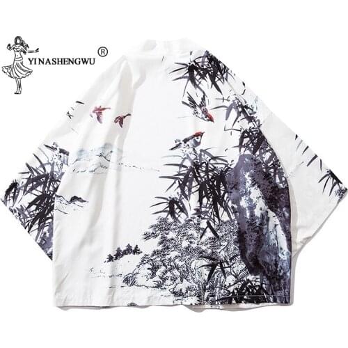 Yukata Robe Women Japanese Kimono Traditional Cardigan Japan Asian Femme Blouses Cotton Kimono Harakuju Vintage Print Shirt Tops
