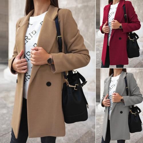 2020 Blends Woolens Overcoat Women Coat Wool Camel Coat For Women Autumn Winter Fashion Women Jacket Long Coat Plus Size 5XL