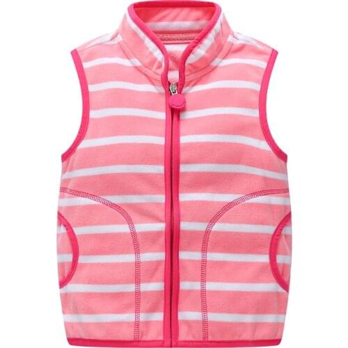 Girls Vest 2020 Spring Autumn Children Kids Stripe Fleece Vest And Coats Kids Girls Sweatshirt Warm
