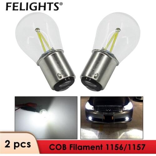 2pcs 1156 BA15S P21W Led Bulb 1157 BAY15D P21/5W Filament Chip Car Fog Lights DRL Turn Signal Reverse Lamp 12V White Red Yellow
