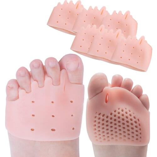 2pcs Forefoot Pads Five-hole Honeycomb Toe Separator Soft Gel Pain Relief Insoles Prevent Feet Callus Blisters Corn C1533