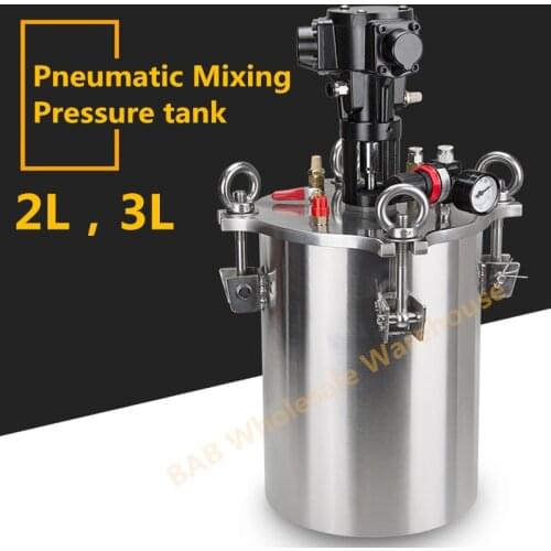 2L and 3L Stainless Steel Pneumatic Mixing Glue Paint Glue Dispensing Air Pressure Container Tank Barrel For Storage Glue