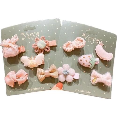 5Pcs/Set Cute Kids Baby Hair Clips Flower Children Bows Crown Hairpin Baby Hairpin Toddler Baby Hair Accessories Bangs Folder