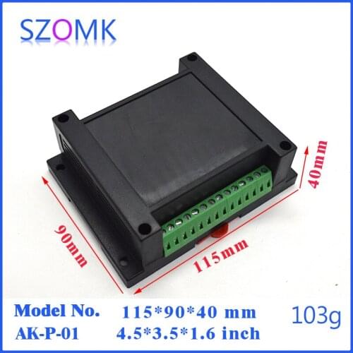 50 pcs din rail box 115*90*40mm plastic housing for PCB project case electronics enclosure