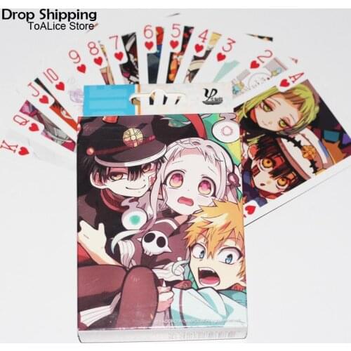 54 Pcs Popular Jibaku Shounen Hanako-kun Anime Figure Printing Art Playing Game Paper Poker Cards Cosplay Props Party Toy Gift