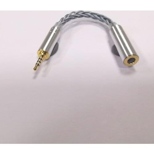 8 Strand Single Crystal Copper Plated Silver Adapter Cable 2.5 Female to 3.5 Male Cable for ZSX CCA C12 V90 BA5ZS10 Pro ZSN