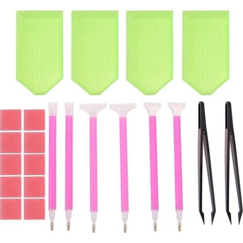 Full Square Embroidery Diamond 5D DIY Diamond Painting Tool Cross Stitch Tray Embroidery Pen Rhinestone Mosaic Painting Tools