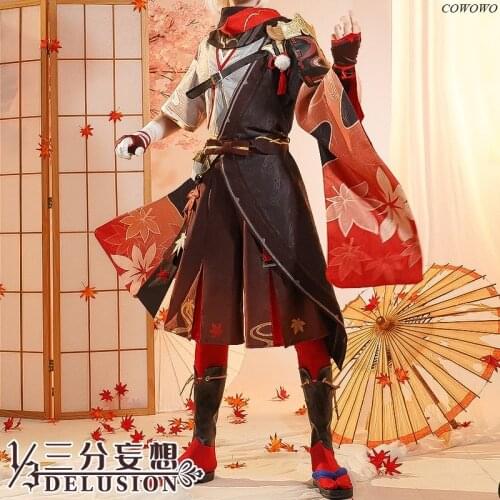 Anime! Genshin Impact Kiryu Kazuha Game Suit Kimono Uniform Cosplay Costume Halloween Carnival Party Outfit For Men 2021 NEW
