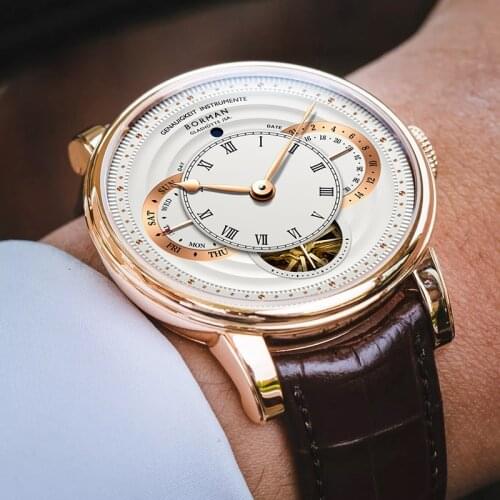 Switzerland Luxury Brand LOBINNI Watch Men Automatic Mechanical Mens Watches Sapphire Leather 50m Waterproof relógio masculino