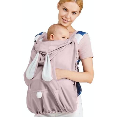 Baby Carrier Cover Hooded Stretchy Cloak Multifunctional Baby Cartoon Cloak Wrap Sling Windproof Newborn Stroller Blanket Cover