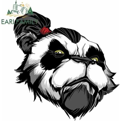 EARLFAMILY 13cm x 12.6cm for Panda Master on White Personality Car Sticker Creative Vinyl Waterproof Scratch-proof Vehicle Decal