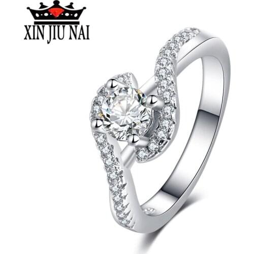 Elegant And Noble 925 Silver Wedding Rings For Women Vintage AAA Zircon Cross Design Princess Chic Anillos Bijoux Femme Gifts