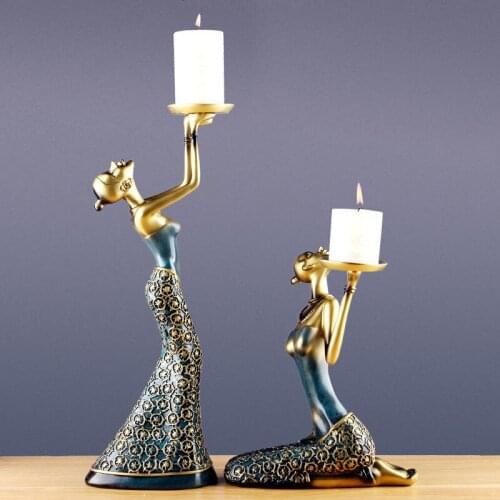 Europe Candle Holders Wedding Decorations Romantic Stand Golden Candlestick Vintage Metal Portacandele Table Centerpiece AD50CH