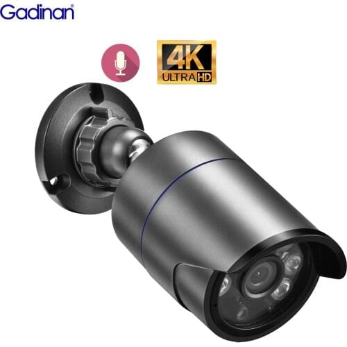Gadinan 4K IP Camera Outdoor 8MP 5MP 4MP Bullet Poe Video Recorder Surveillance Audio Camera Night Vision Home Security Camera