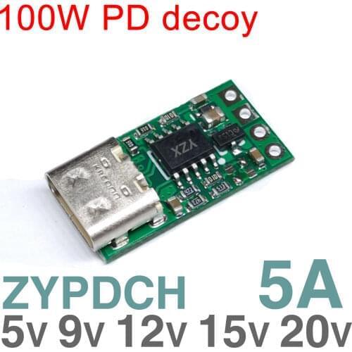 DYKB 100W TYPE-C decoy PD 2.0 3.0 TO 5V 12V 15V 20V DC trigger Adapter cable QC4 charge Charging notebook Module