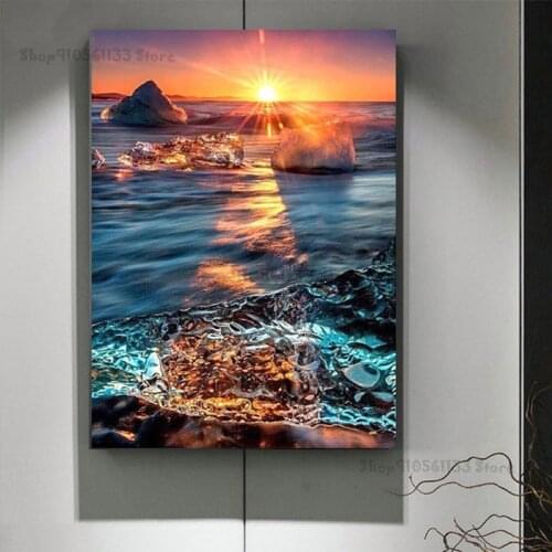 Sunrise ocean landscape 5D DIY Diamond Painting Full Square Round drill Diamond Embroidery Mosaic Picture By Rhinestones GG2212